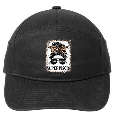 Shit Show Supervisor  Casual Messy Bun Bleached 7-Panel Snapback Hat