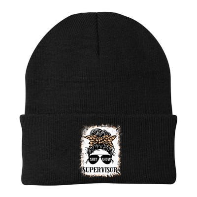 Shit Show Supervisor  Casual Messy Bun Bleached Beanie