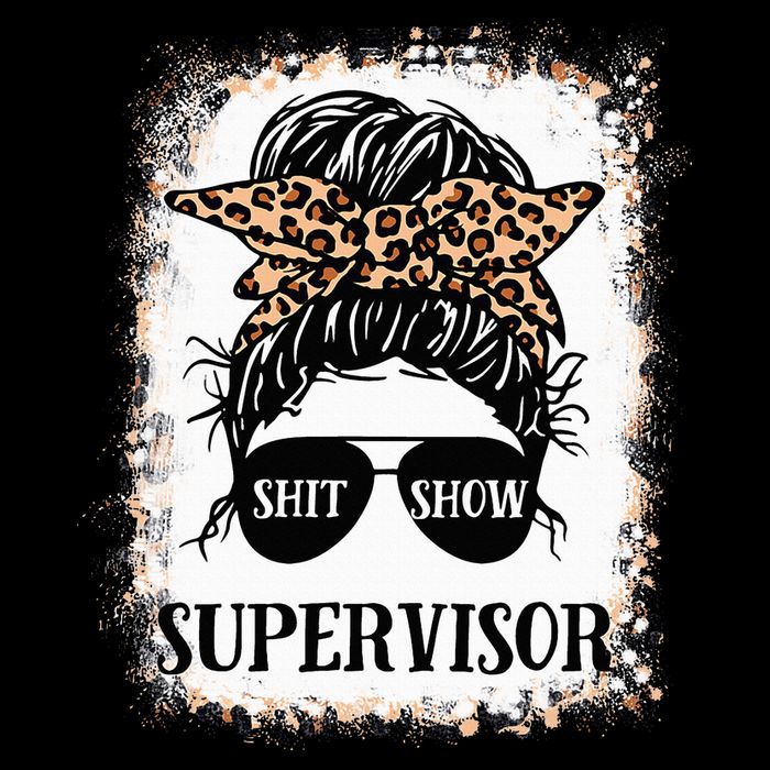 Shit Show Supervisor  Casual Messy Bun Bleached Flatbill Hat