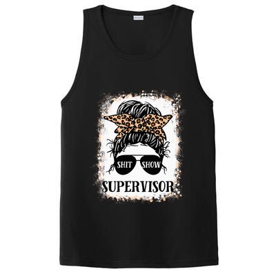 Shit Show Supervisor  Casual Messy Bun Bleached PosiCharge Competitor Tank