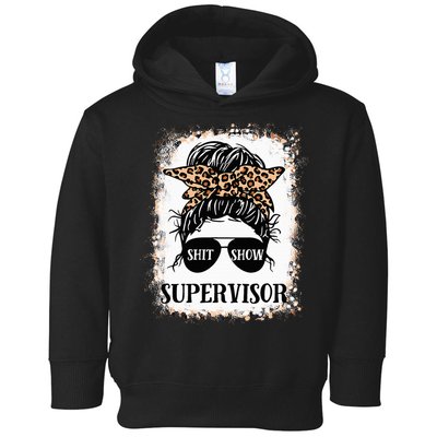 Shit Show Supervisor  Casual Messy Bun Bleached Toddler Hoodie