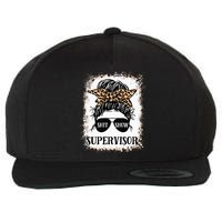 Shit Show Supervisor  Casual Messy Bun Bleached Wool Snapback Cap