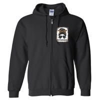 Shit Show Supervisor  Casual Messy Bun Bleached Full Zip Hoodie