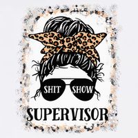 Shit Show Supervisor  Casual Messy Bun Bleached Garment-Dyed Sweatshirt