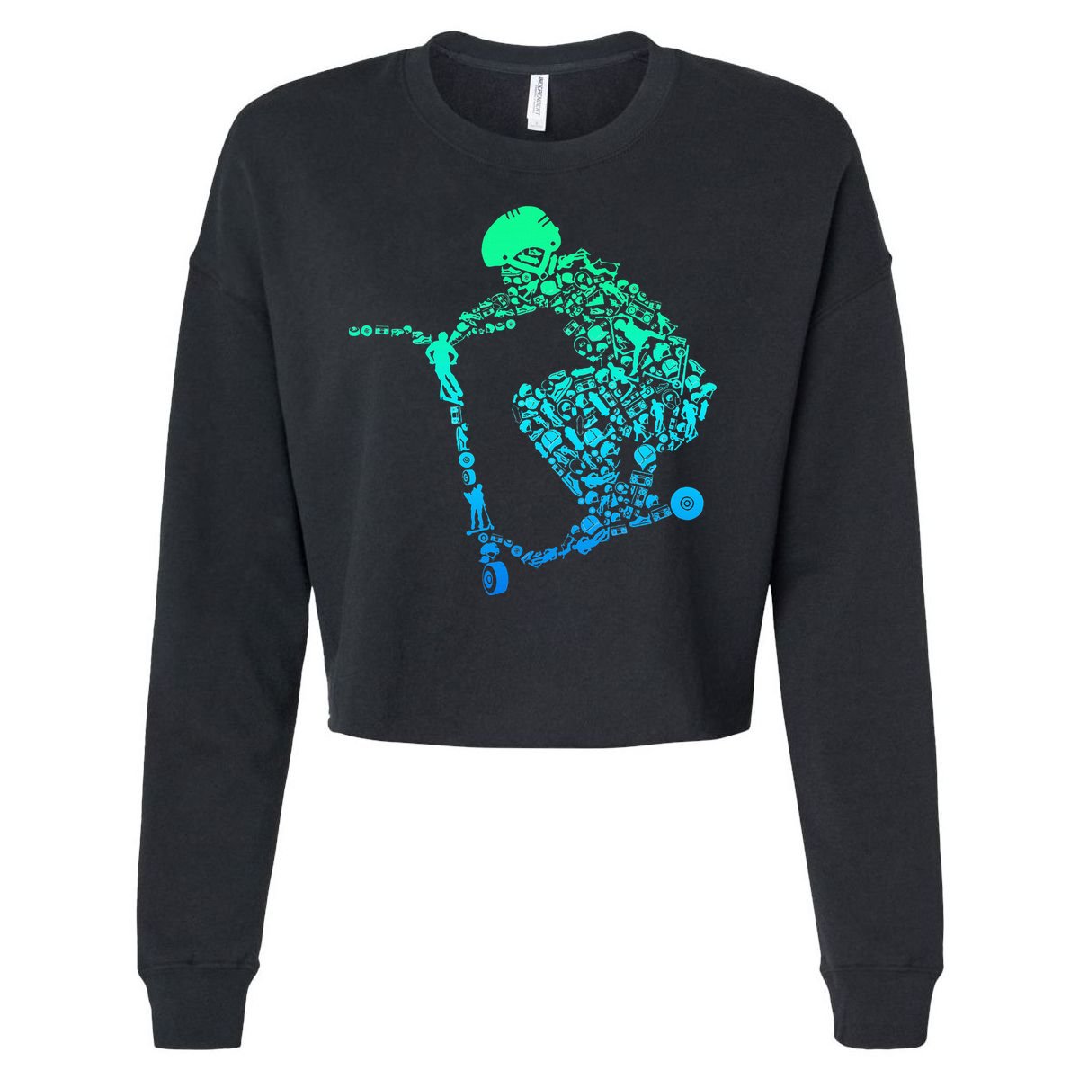 Scooter Stunt Cropped Pullover Crew