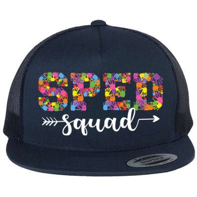 Sped Squad Special Education Inclusion Teacher Cool Gift Flat Bill Trucker Hat