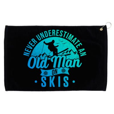 Ski Skiing Skier Never Underestimate An Old On Skis Cool Gift Grommeted Golf Towel