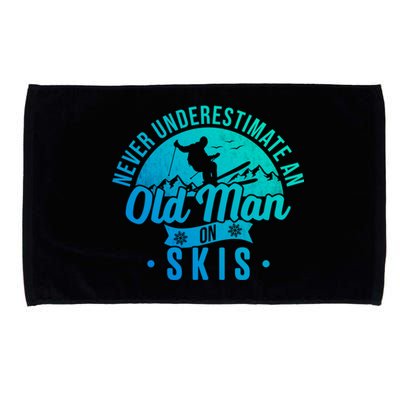 Ski Skiing Skier Never Underestimate An Old On Skis Cool Gift Microfiber Hand Towel