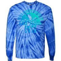 Ski Skiing Skier Never Underestimate An Old On Skis Cool Gift Tie-Dye Long Sleeve Shirt