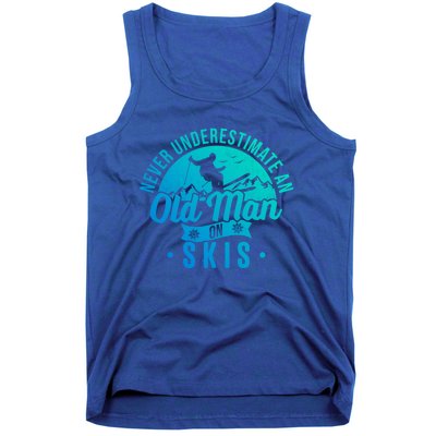 Ski Skiing Skier Never Underestimate An Old On Skis Cool Gift Tank Top