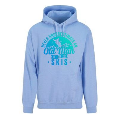 Ski Skiing Skier Never Underestimate An Old On Skis Cool Gift Unisex Surf Hoodie