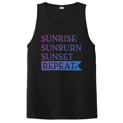 Sunrise Sunburn Sunset Repeat Summertime Sun Tan Design Cool Gift PosiCharge Competitor Tank