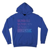 Sunrise Sunburn Sunset Repeat Summertime Sun Tan Design Cool Gift Hoodie