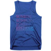 Sunrise Sunburn Sunset Repeat Summertime Sun Tan Design Cool Gift Tank Top