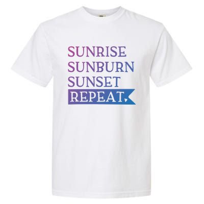 Sunrise Sunburn Sunset Repeat Summertime Sun Tan Design Cool Gift Garment-Dyed Heavyweight T-Shirt