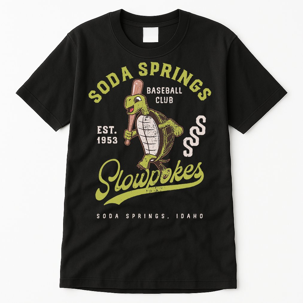 Soda Springs Slowpokes Retro Minor League Baseball Team Tall T-Shirt
