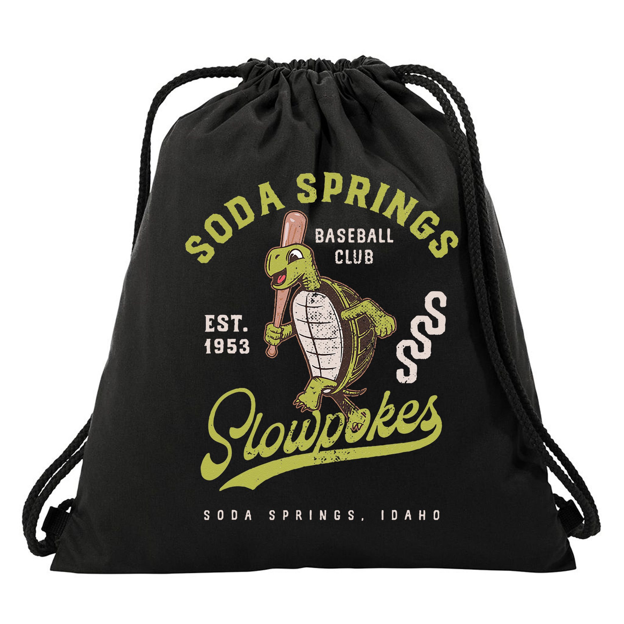 Soda Springs Slowpokes Retro Minor League Baseball Team Drawstring Bag