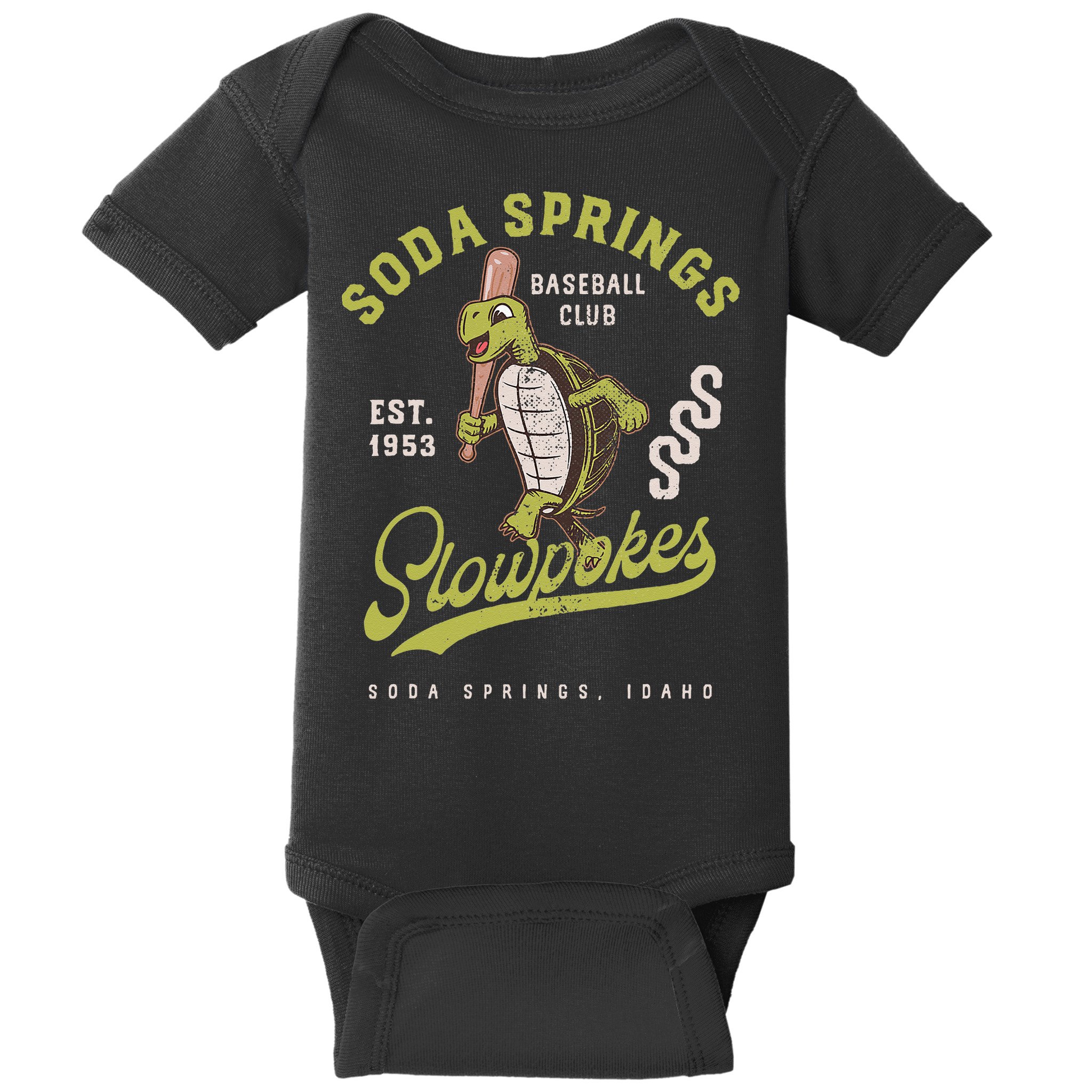 Soda Springs Slowpokes Retro Minor League Baseball Team Baby Bodysuit