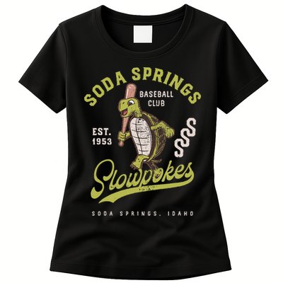 Soda Springs Slowpokes Retro Minor League Baseball Team Womens T-Shirt