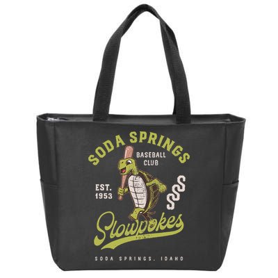 Soda Springs Slowpokes Retro Minor League Baseball Team Zip Tote Bag