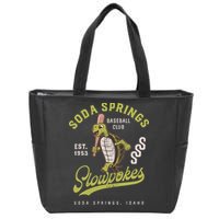 Soda Springs Slowpokes Retro Minor League Baseball Team Zip Tote Bag