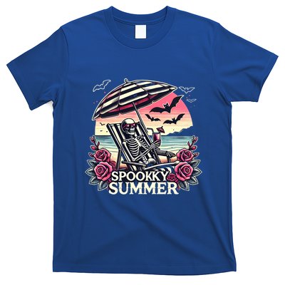 Spooky Summer Skeleton Halloween Vibes Iced Coffee Gothic Gift T-Shirt