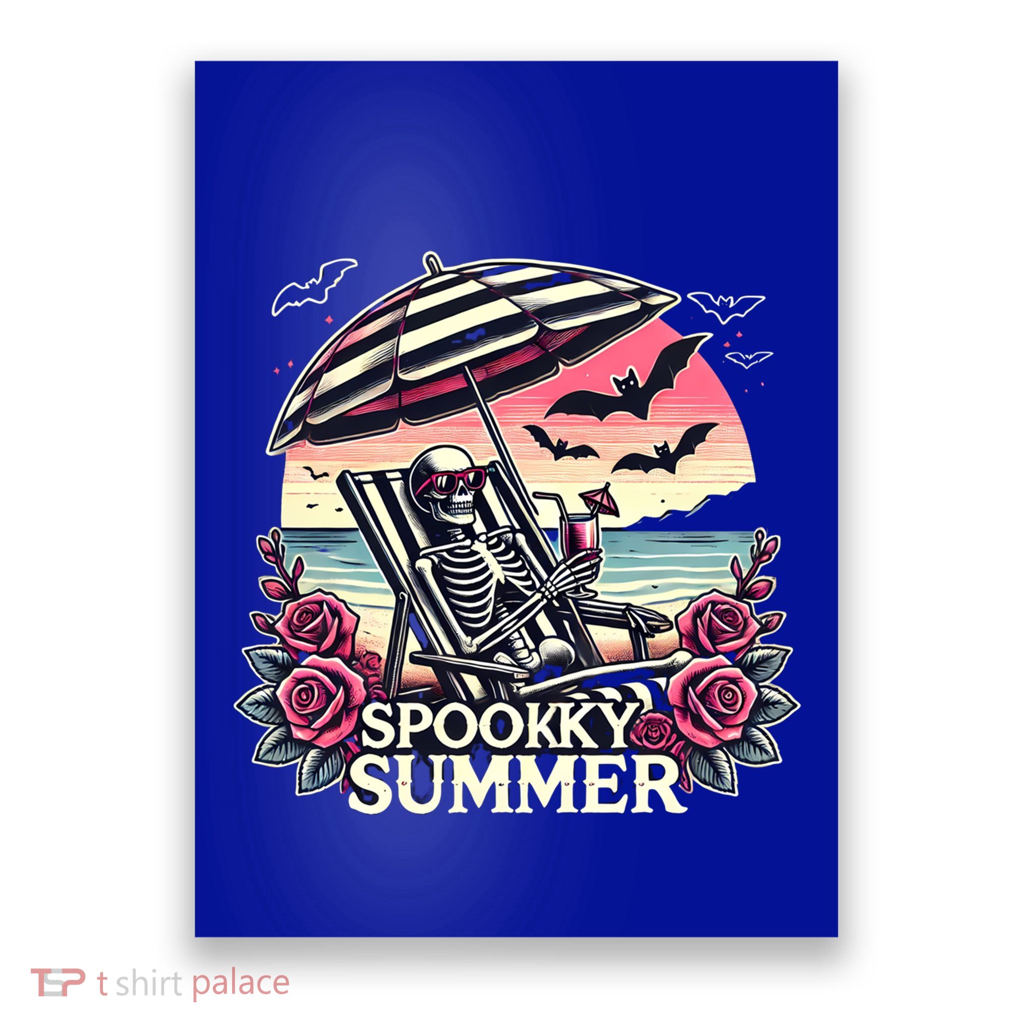 Spooky Summer Skeleton Halloween Vibes Iced Coffee Gothic Gift Poster