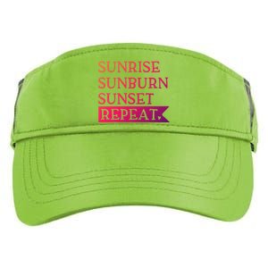 Sunrise Sunburn Sunset Repeat Summertime Sun Tan Design Cool Gift Adult Drive Performance Visor