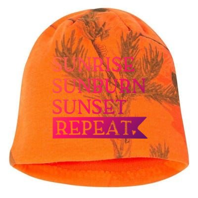 Sunrise Sunburn Sunset Repeat Summertime Sun Tan Design Cool Gift Kati - Camo Knit Beanie