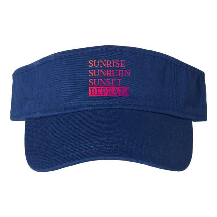 Sunrise Sunburn Sunset Repeat Summertime Sun Tan Design Cool Gift Valucap Bio-Washed Visor