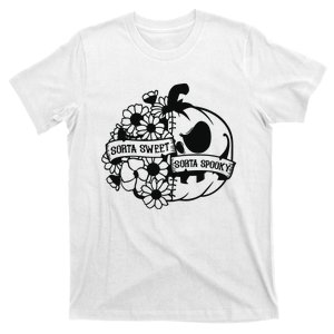 Sorta Sweet Sorta Spooky Floral Pumpkin T-Shirt