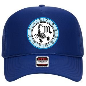 Star Signs Scorpion Gift High Crown Mesh Back Trucker Hat