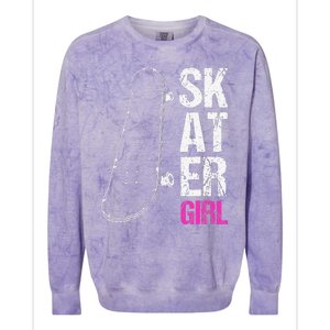 Skater  Skateboard SK8R Girls Skate Cool Skateboarding Colorblast Crewneck Sweatshirt