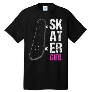 Skater  Skateboard SK8R Girls Skate Cool Skateboarding Tall T-Shirt