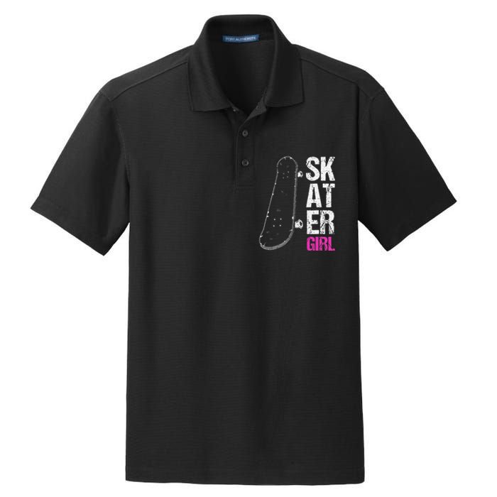 Skater  Skateboard SK8R Girls Skate Cool Skateboarding Dry Zone Grid Polo