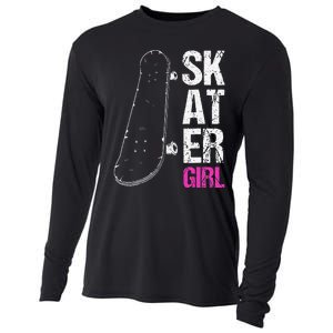 Skater  Skateboard SK8R Girls Skate Cool Skateboarding Cooling Performance Long Sleeve Crew