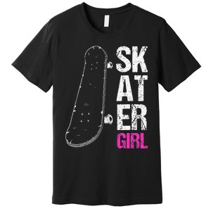 Skater  Skateboard SK8R Girls Skate Cool Skateboarding Premium T-Shirt