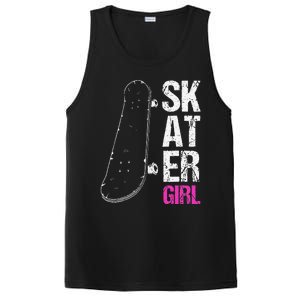 Skater  Skateboard SK8R Girls Skate Cool Skateboarding PosiCharge Competitor Tank