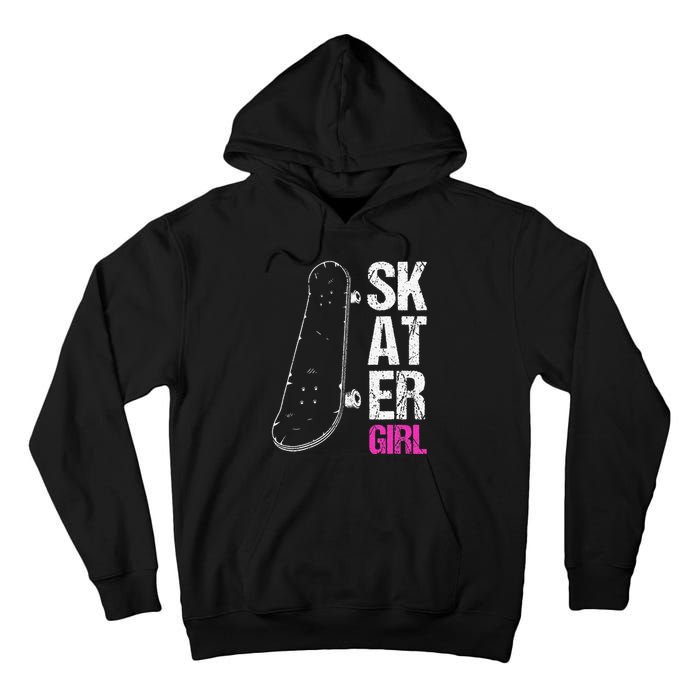 Skater  Skateboard SK8R Girls Skate Cool Skateboarding Tall Hoodie