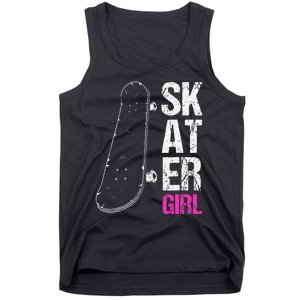 Skater  Skateboard SK8R Girls Skate Cool Skateboarding Tank Top