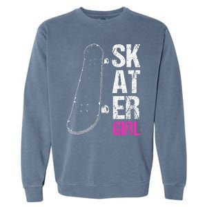 Skater  Skateboard SK8R Girls Skate Cool Skateboarding Garment-Dyed Sweatshirt