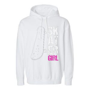 Skater  Skateboard SK8R Girls Skate Cool Skateboarding Garment-Dyed Fleece Hoodie