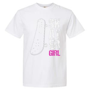 Skater  Skateboard SK8R Girls Skate Cool Skateboarding Garment-Dyed Heavyweight T-Shirt