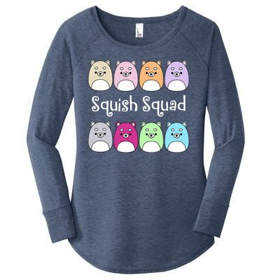 Squish Squad Stuffed Animal Women's Perfect Tri Tunic Long Sleeve Shirt