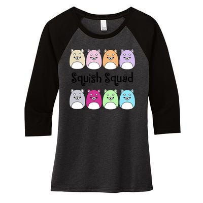 Squish Squad Stuffed Animal Women's Tri-Blend 3/4-Sleeve Raglan Shirt