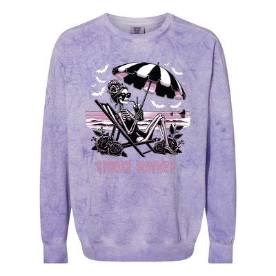 Spooky Summer Skeleton Halloween Summer Vibes Spooky Season Colorblast Crewneck Sweatshirt