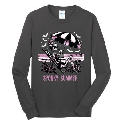 Spooky Summer Skeleton Halloween Summer Vibes Spooky Season Tall Long Sleeve T-Shirt