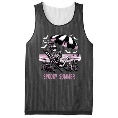 Spooky Summer Skeleton Halloween Summer Vibes Spooky Season Mesh Reversible Basketball Jersey Tank