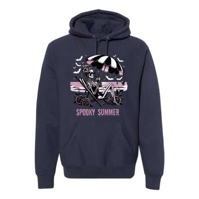 Spooky Summer Skeleton Halloween Summer Vibes Spooky Season Premium Hoodie