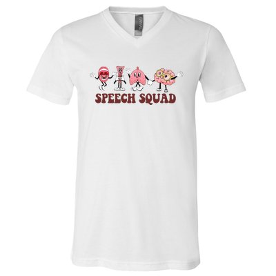 Speech Squad Speech Language Pathologist Speech Therapy SLP V-Neck T-Shirt